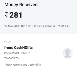 cashngifts payment proof