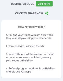 halaplay refer code