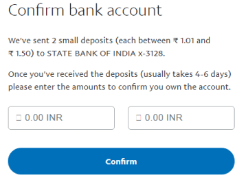 confirm bank account