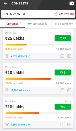 dream11 contests