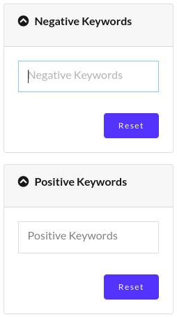 negative and positive keywords