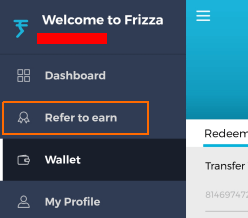 click refer to earn option