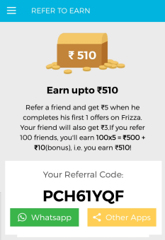 frizza referral code 