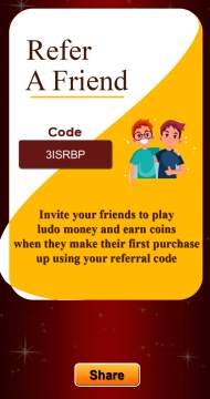 ludo money refer code