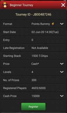 rummy tournament details