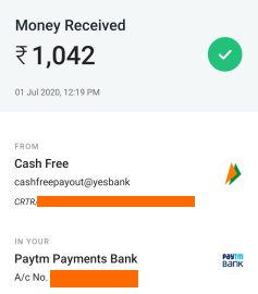 first payment proof
