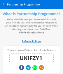 ballebaazi referral code