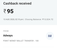 pocket money payment proof