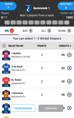 cricwars gameweek