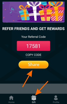 game credits referral code