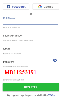 mybat11 referral code