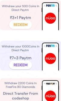 nuoo rewardz withdraw Paytm cash