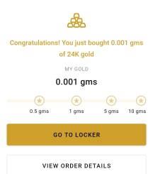 bought gold at indiagold app