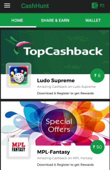 cashhunt referral code bonus