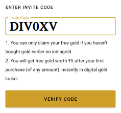 india gold referral code