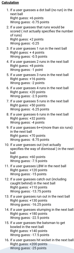 spot fantasy point calculation