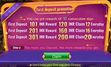 g rummy first deposit bonus