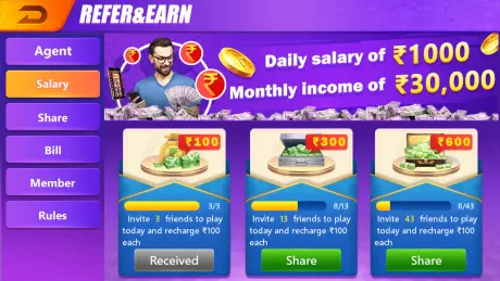 real teen patti refer and earn tasks